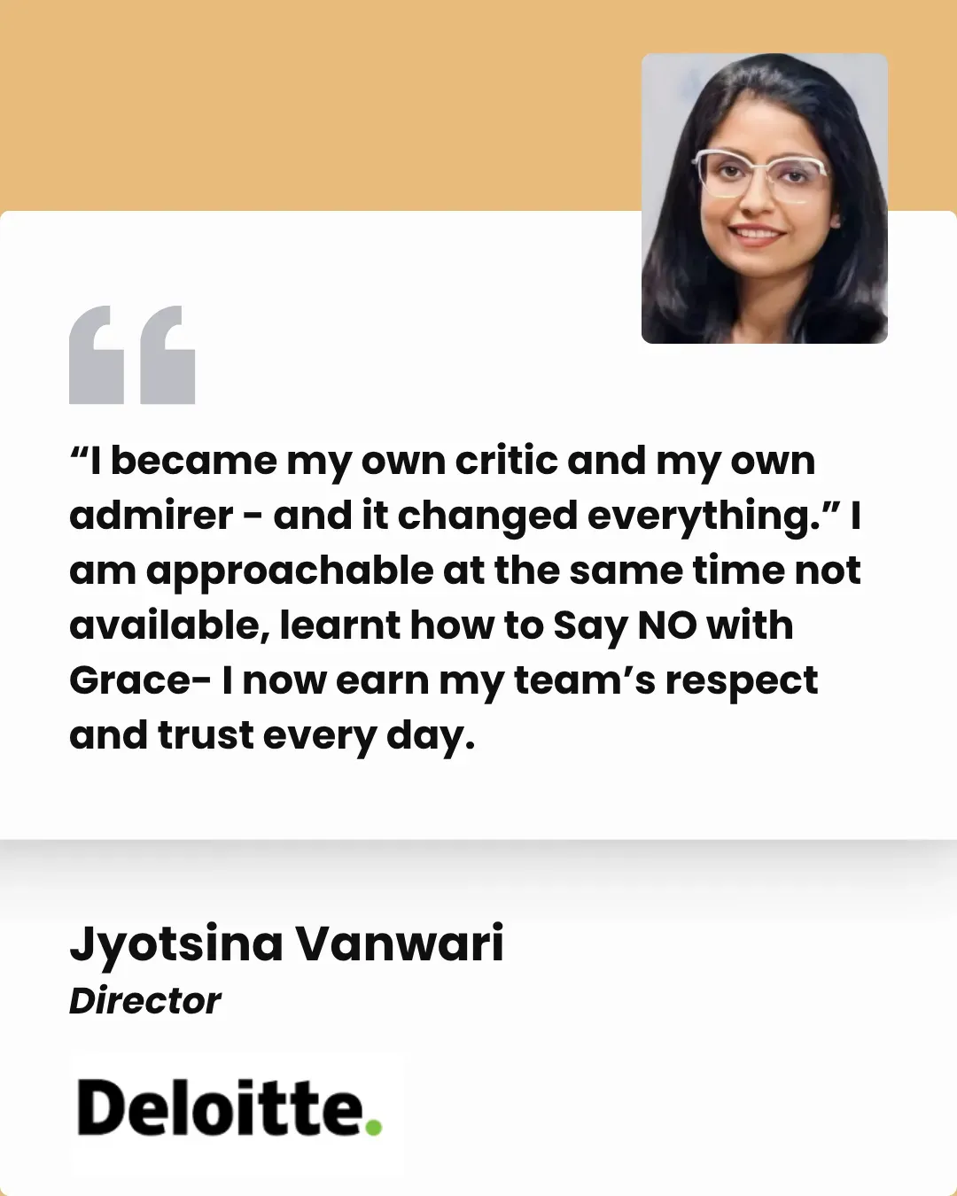 Jyotsna Vanwari testimonial
